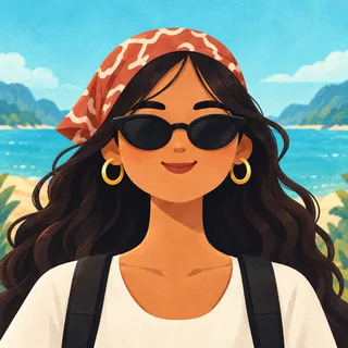 Mujer con pañuelo y gafas de sol